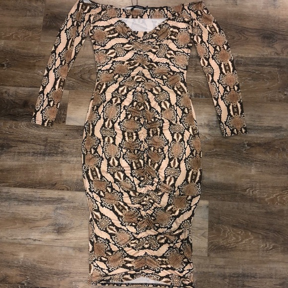 snakeskin dress boohoo